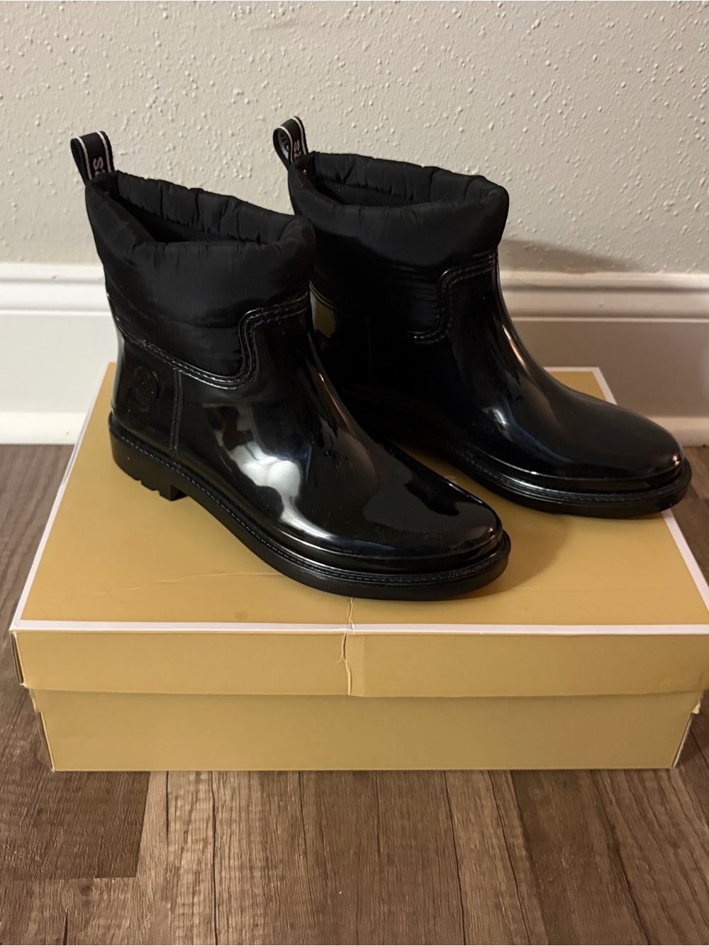 Michael Kors Black Quilted Ankle Rain Boots for Kids
